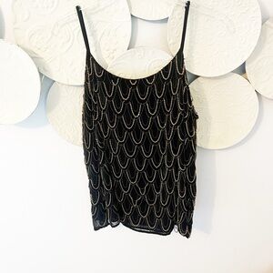 Alice + Olivia Gold Chain Cami Blouse Large